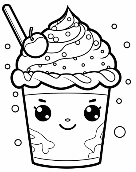 Kawaii Divertidos - Imprimible para Colorear Niños