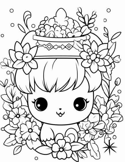 Kawaii Divertidos - Imprimible para Colorear Niños